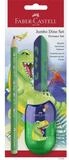 Faber-Castell Drehkugelschreiber FABER-CASTELL Schreib Set Jumbo Dino gr&uuml;n 3...