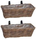 vidaXL Blumentopf vidaXL H&auml;ngender Blumentopf Korb GENDT 2 stk. Naturbraun Kubu