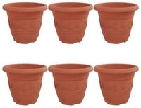 vidaXL Hochbeet vidaXL Runder Blumentopf 6 stk. Ziegelrot &Oslash; 22 x 18 cm...
