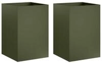 vidaXL Blumentopf Garten-Pflanzgef&auml;&szlig; 2 stk. Olivgr&uuml;n 50 x 50 x 75 cm (2 St)