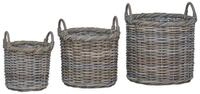vidaXL Pflanzk&uuml;bel 40 x 54 cm Pflanzkorb mit Stauraum 3 St&uuml;ck Kubu Grau Kubu...