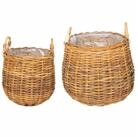 vidaXL Blumentopf vidaXL Blumentopf K&ouml;rbchen GENDT 2 stk. Naturbraun Kubu...