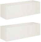 vidaXL Blumentopf Garten-Pflanzgef&auml;&szlig; 2 stk. Wei&szlig; 100 x 30 x 30 cm (2 St)
