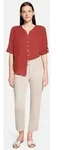 Klassische Bluse CARTOON "Leinenbluse mit V-Ausschnitt", Damen, Gr. 34, braun (rust
