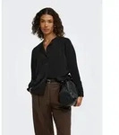 Schlupfbluse JDY "JDYAYA L/S COLLAR SHIRT WVN NOOS", Damen, Gr. XL, schwarz, Web,