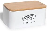 Theo&Cleo Brotkasten Brotkasten Bambusdeckel Ger&auml;umiger Metall Retro...
