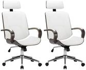 vidaXL B&uuml;rostuhl Drehbare B&uuml;rost&uuml;hle mit Kopfst&uuml;tze 2 stk. Kunstleder (2 St)