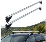 relaxdays Dachtr&auml;ger Aluminium geschlossene Reling (2-St), silber, 124 cm