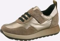 Sneaker HEINE, Damen, Gr. 35, gold (taupe, metallic), Leder, Rindsleder, Synthetik,