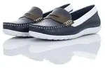 Gemini Damen Mokassin blau|wei&szlig; 36 EU