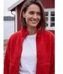 CECIL Sweatjacke Felljacke mit Stehkragen und Zipper rot L (42)