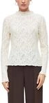 Langarmshirt S.OLIVER BLACK LABEL, Damen, Gr. 36, wei&szlig; (cream), Spitze,