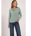 STREET ONE Langarmshirt mit Wasserfallausschnitt