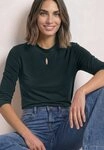 STREET ONE Langarmshirt Turtle Neck mit Cut-Out-Detail