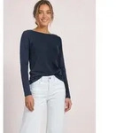 STREET ONE Langarmshirt mit U-Boot-Ausschnitt blau 34 EU