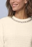 Kurzarmpullover STREET ONE, Damen, Gr. 34, pure beige, Strick, Obermaterial: 65%