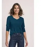 STREET ONE Langarmshirt in Unifarbe blau 34 EU