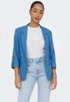 Kurzblazer ONLY "ONLGOA 3/4 UNLINE LINEN BL BLAZER CC TLR", Damen, Gr. 36, blau