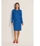 MADELEINE Kurzblazer Eleganter Kurzblazer ohne Kragen Uni-Design mit klassischem