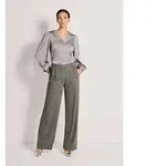 MADELEINE Bundfaltenhose Bundfaltenhose mit Nadelstreifen Elastischer Schlupfbund,