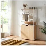 en.casa Garderobenst&auml;nder, &raquo;Larem&laquo; 180 x 84 x 40 cm Wei&szlig; / Eicheoptik beige...