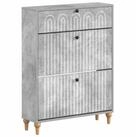vidaXL Schuhregal Schuhschrank ALKMAAR 78 x 24 x 103 cm Holzwerkstoff Betongrau