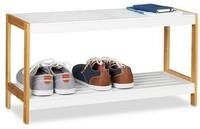 relaxdays Schuhregal Wei&szlig;-Natur, 1-tlg., 2