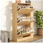 STILVORA Schuhschrank Holz Schuhregal mit Klappschubladen Schuhkipper mit offene