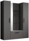 Masseno Garderobenschrank MODULO 160,6 x 204 cm Flurm&ouml;bel mit Spiegel und 2...