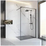 Schulte Duschwand Trend 2.0, Sicherheitsglas, 120 x 200 cm Schwarz Offene...