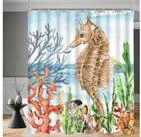 LuxusKollektion Duschvorhang Duschvorhang 180x200 cm Seepferdchen Bemalt H200 x...