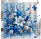 LuxusKollektion Duschvorhang Duschvorhang 180x200 Polyester Blauer Vogel 180 x...