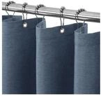 LuxusKollektion Duschvorhang Duschvorhang Leinen Marineblau H182 x B122 cm (1er...