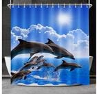 LuxusKollektion Duschvorhang Duschvorhang 160x160 Polyester Waschbar Delphin...