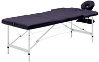 vidaXL Massageliege Massageliege Klappbar 3-Zonen mit Aluminiumgestell Lila