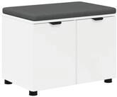 vidaXL Sitzbank 60 x 38 x 46 cm Flurbank mit Kissen mit Speicher mit T&uuml;r Wei&szlig;