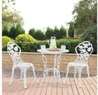 casa.pro Balkonset, (3-tlg), &raquo;Wakefield&laquo; Tisch mit 2 St&uuml;hlen Bistro-Set Wei&szlig;