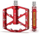 LuxusKollektion Plattformpedale Fahrradpedale Aluminium rot mit Reflektoren