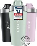 VETAIN Protein Shaker Edelstahl 700ml - 100% Auslaufsicher, Au&szlig;en gravierte