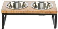 TRIXIE Napf-Set Napf-Set,&nbsp;Holz/Metall - schwarz/braun - 2 &times; 0,75 l/&oslash; 17...