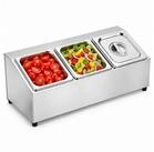 relaxdays Frischhaltedose Gastro Zutatenbeh&auml;lter Edelstahl, Edelstahl,...
