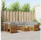 vidaXL Gartenlounge-Set vidaXL Outdoor-Sofagarnitur 10 stk. Nat&uuml;rlich und...