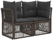 vidaXL Loungesofa Garten-Sofa 2-Sitzanzahl Grau Poly-Rattan