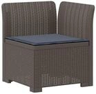 vidaXL Sofaelement 1-Sitzer Garten-Sofa mit Kissen Rattan-Look PP Hellgrau