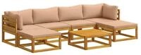 vidaXL Gartenlounge-Set Sofa-Set 7 stk. Natur Massivholz, (7-tlg)