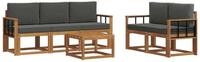 vidaXL Gartenlounge-Set Outdoor-Sofagarnitur 6 stk. Natur und Anthrazit, (6-tlg)