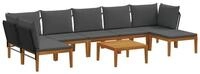 vidaXL Sofaelement 8 stk. Massives nholz & Seil Natur (8 St)