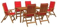 vidaXL Gartenlounge-Set 7-teiliges Garten Essset Natur Massivholz