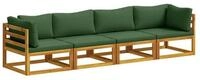 vidaXL Gartenlounge-Set Sofa-Set 4 stk. Natur Massivholz, (4-tlg)