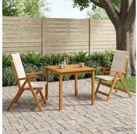 vidaXL Loungeset vidaXL 3-teilige Garten-Essgruppe Natur Massivholz Akazie